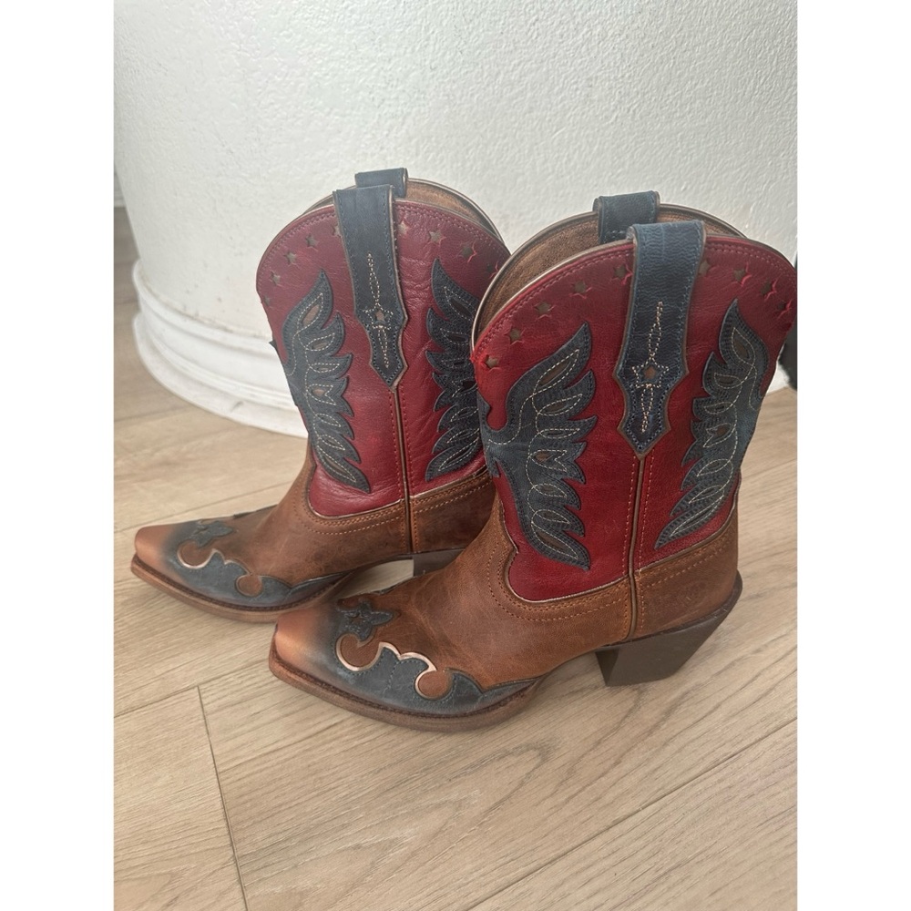 Red and Brown Western Cowboy Boots